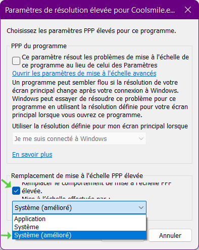 Remplacement de mise à l'échelle